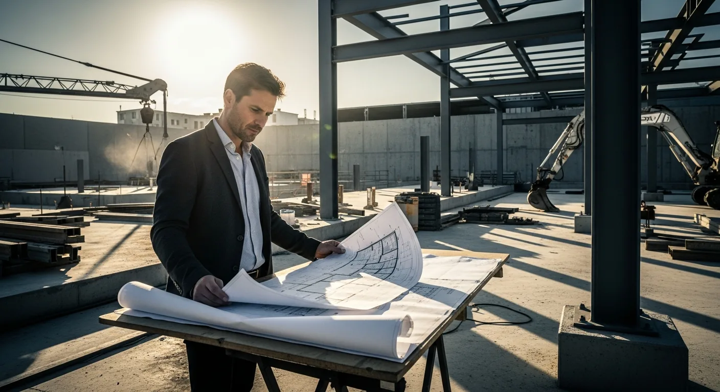 Real Estate Investor at Construction Site